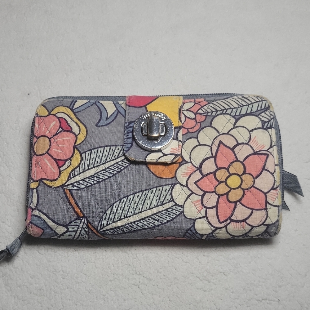 Vera Bradley Floral Gray Wallet
